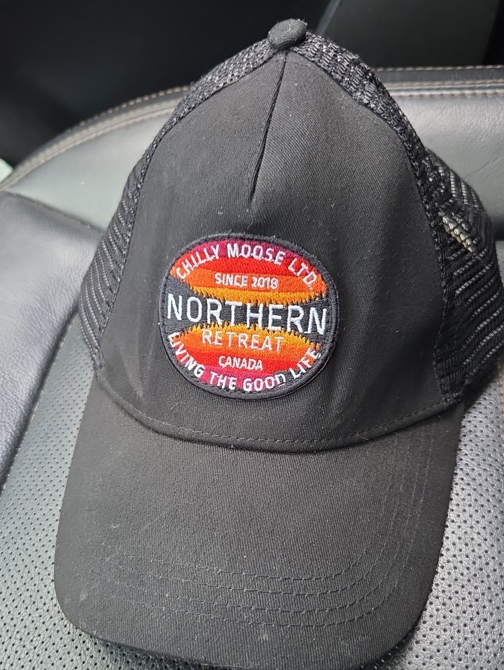 Northern Retreat Chilly Moose Black Mesh Trucker Hat
